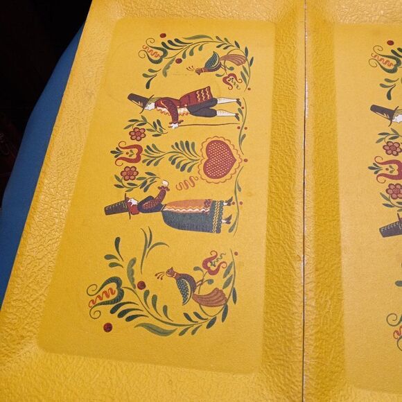 Vintage Kentley Yellow Lap Trays (4) Cottagecore Kitsch Grandmacore - Picture 10 of 11